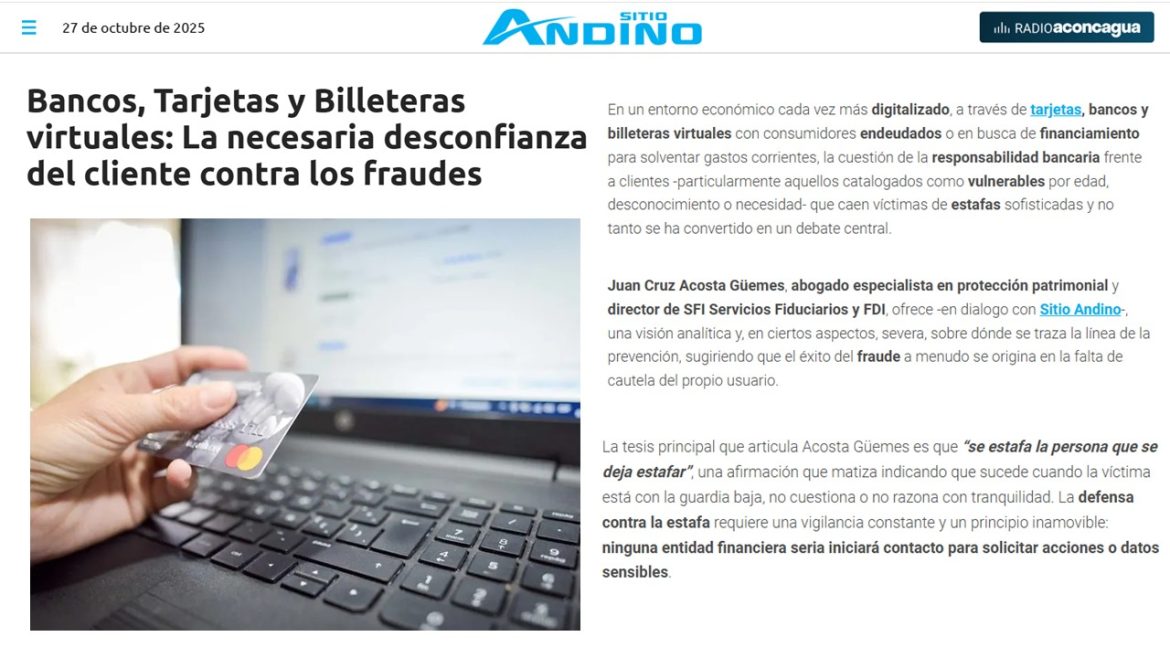 Bancos, Tarjetas y Billeteras virtuales: La necesaria desconfianza del cliente contra los fraudes