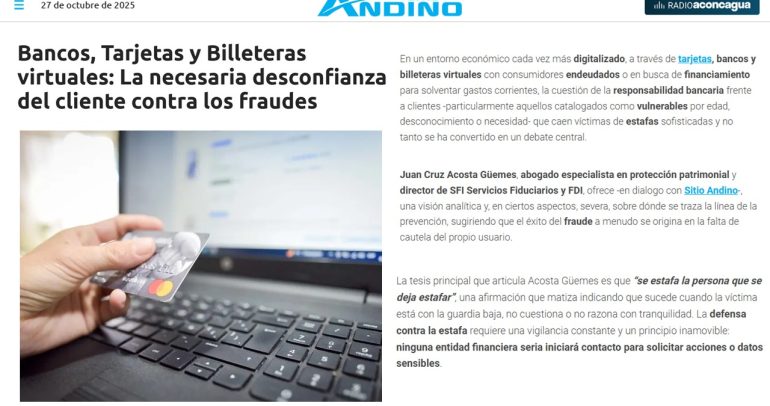 Bancos, Tarjetas y Billeteras virtuales: La necesaria desconfianza del cliente contra los fraudes